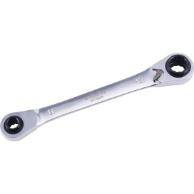 BIKESERVICE 4-In-1 Reversible Ratchet Wrench 8 mm, 10 mm, 12 mm, 13 mm