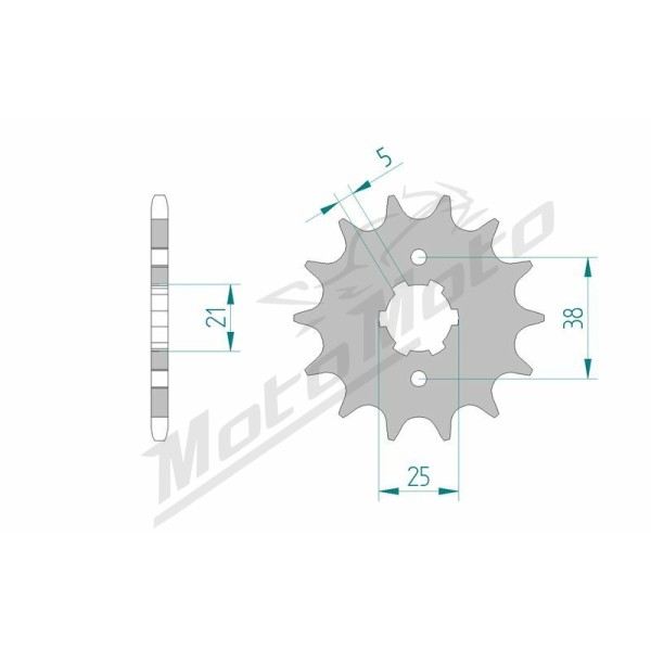 AFAM plieninė standartinė priekinė žvaigždutė 21308 - 520 13-14 dantukų ​​​​​​​YAMAHA XV 125 VIRAGO 97-00