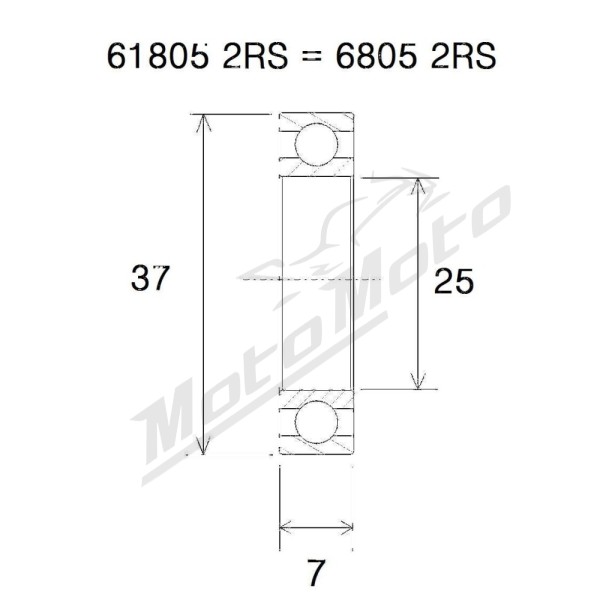 BLACK BEARING kalnų dviračio šarnyro guolis MAX 25x37x7 mm 6805-2RS