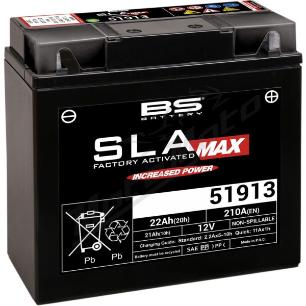 BS BATTERY SLA MAX Factory- Activated AGM Maintenance-Free Battery BS51913 12V 22Ah