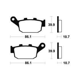 TECNIUM organinės stabdžių trinkelės ME114 Honda / Moto Guzzi / Voge / Zontes 125-1000cc 92-24