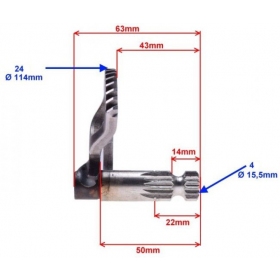 Kickstarter shaft MaxTuned PIAGGIO / GILERA 50 2T / 4T