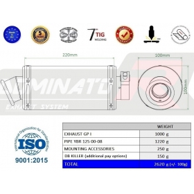 Duslintuvo kompl. Dominator GP1 YAMAHA YBR 125 2000-2008