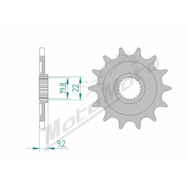 AFAM plieninė savaime išsivalanti priekinė žvaigždutė 24305 - 520 13-14 dantukų ​​​​​​​KAWASAKI KX 250 06-24