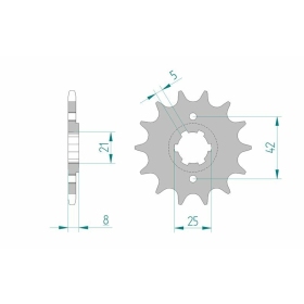 AFAM Steel Standard Front Sprocket 21502 - 520 13-16 teeth YAMAHA TT / XT / SRX 350-600cc 80-92