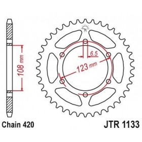 Rear sprocket JTR1133 PEUGEOT XR6 / APRILIA RS / SX / DERBI GPR / SENDA 50cc