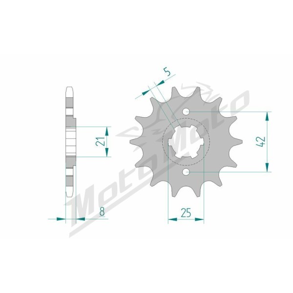AFAM Steel Standard Front Sprocket 21502 - 520 13-16 teeth YAMAHA TT / XT / SRX 350-600cc 80-92