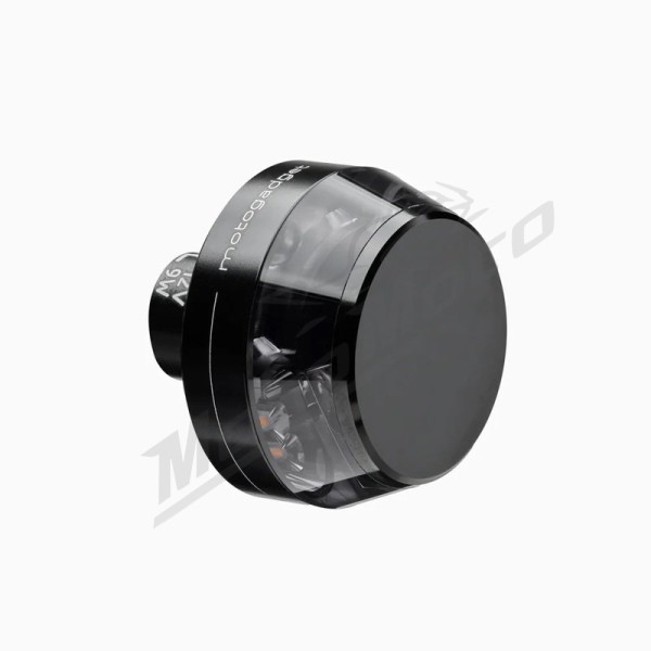 MOTOGADGET Universal tinted turn signal mounted on the end of the handlebar, 1 pc.