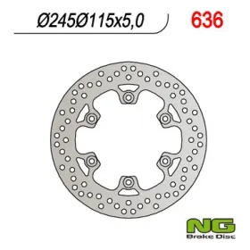 NG BRAKES Rear Fixed Brake Disc 245mm Yamaha FZ / FZR / FZS / SRX 400-900cc 85-16