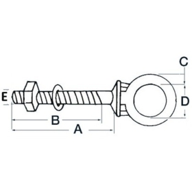 Osculati varžtas su kilpa AISI316 12x120mm