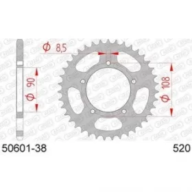 AFAM plieninė standartinė galinė žvaigždė 520 38-41 dantukų DUCATI 750-906cc 86-90