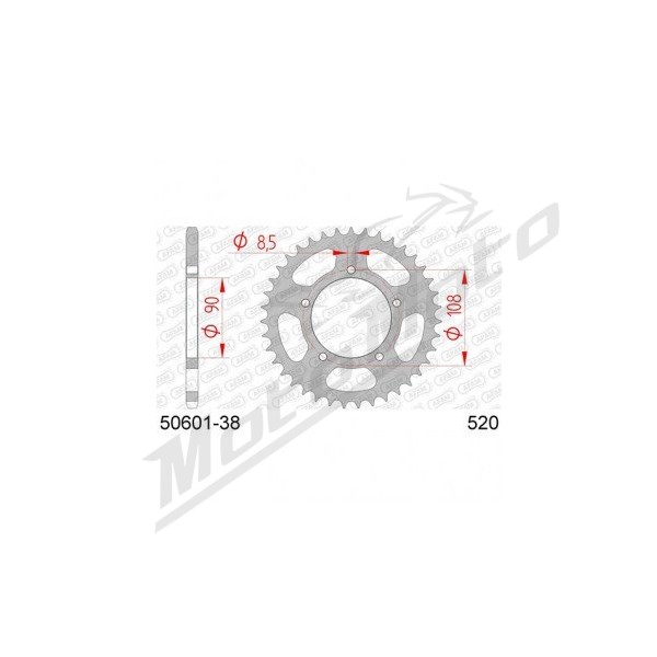 AFAM plieninė standartinė galinė žvaigždė 520 38-41 dantukų DUCATI 750-906cc 86-90