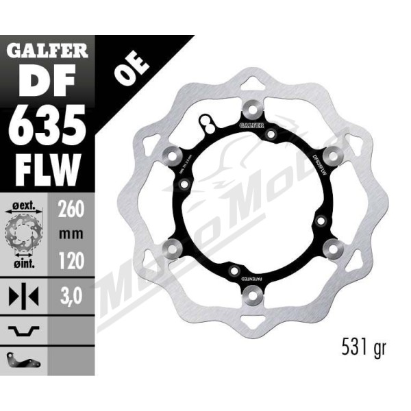 GALFER "Wave®" priekinis stabdžių diskas Beta / Husqvarna / SWM 125-650cc 81-23
