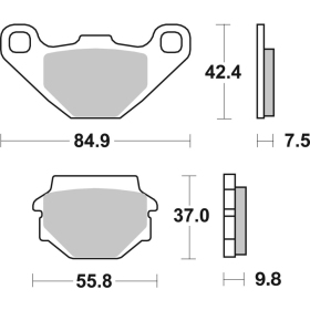 SBS HF Street Ceramic Brake Pads 135HF Peugeot / Suzuki / SYM 50-150 80-22