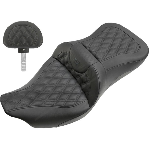 SADDLEMEN RoadSofa Extended Seat With Backrest Harley Davidson FLHR / FLHRXS / FLHX / FLTRX 1584-1923 07-24