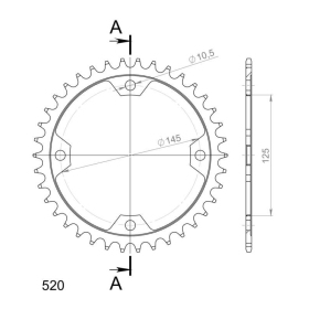 Supersprox / JT Rear sprocket 520 38T Yamaha XT / YFM / YFZ 250-700cc 87-18