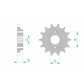 AFAM Steel Standard Front Sprocket 52608 - 525 14-15 teeth DUCATI MONSTER / SPORT TOURING / SPS / BIPOSTO / MONOPOSTO 916-996cc 94-06