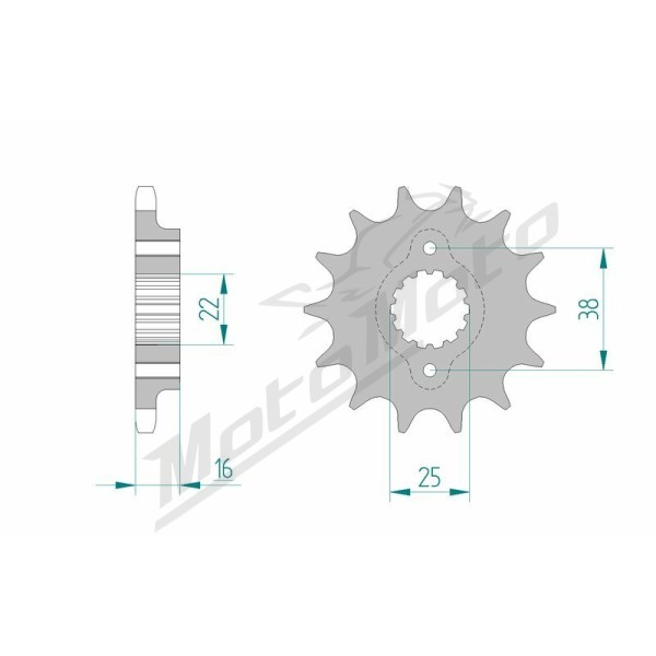 AFAM Steel Standard Front Sprocket 52608 - 525 14-15 teeth DUCATI MONSTER / SPORT TOURING / SPS / BIPOSTO / MONOPOSTO 916-996cc 94-06