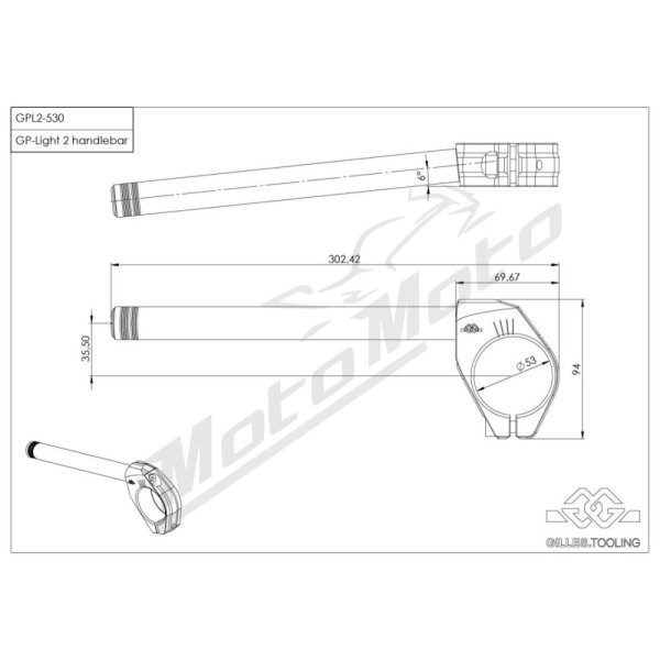 GILLES TOOLING GPL2 Clip-On Handlerbar Aprilia / Ducati 748/1198 94-25