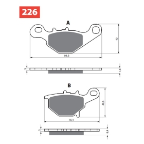 GOLDFREN Brake Pads 226 Ceramic Carbon K1 Suzuki RM 85 05-23