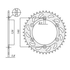 SUNSTAR 520 Galinė žvaigždutė JTR808