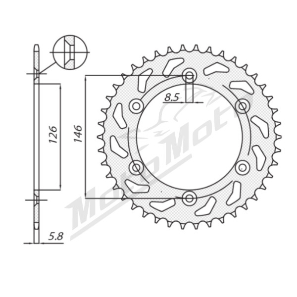 SUNSTAR 520 Rear sprocket JTR808