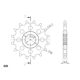 Supersprox Front sprocket 16T Kawasaki / Yamaha 600-750cc 90-19