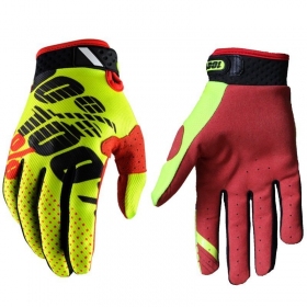 100% YELLOW RideFit gloves