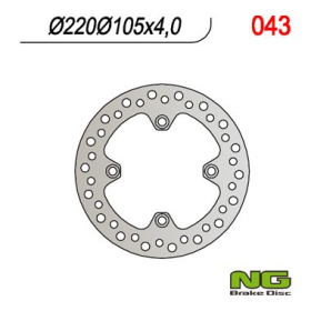 NG Rear Fixed Brake Disc 220X105X4mm Honda / Kawasaki / Malaguti / Suzuki 125-600cc 96-14