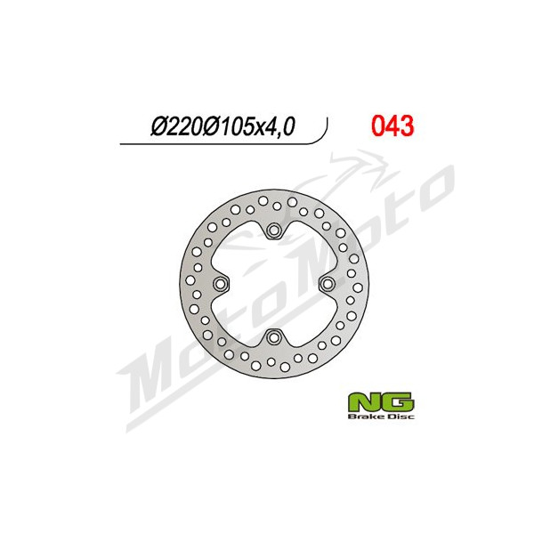 NG Rear Fixed Brake Disc 220X105X4mm Honda / Kawasaki / Malaguti / Suzuki 125-600cc 96-14