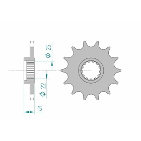 AFAM Steel Standard Front Sprocket 24510 - 520 15 teeth KAWASAKI NINJA ZX-6 600-636cc 15 teeth 03-06