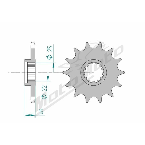AFAM Steel Standard Front Sprocket 24510 - 520 15 teeth KAWASAKI NINJA ZX-6 600-636cc 15 teeth 03-06