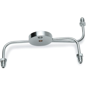 DRAG SPECIALTIES Chrome Steel Front Brake Tee with Fittings for Dual-Disc Applications