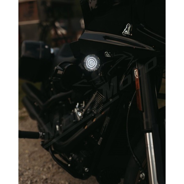 CUSTOM DYNAMICS Genesis® 4 Amber/White LED Turn Signal Inserts Harley Davidson FLD / FLFB / FLFBS 1450-1977cc 00-24