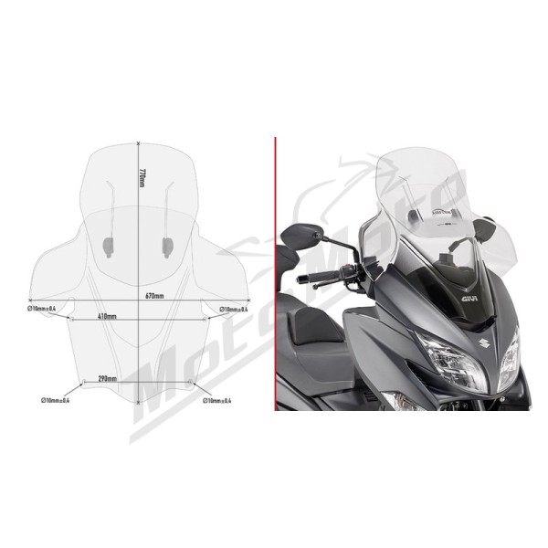 GIVI WINDSCREEN Suzuki AN400 Burgman 17-22