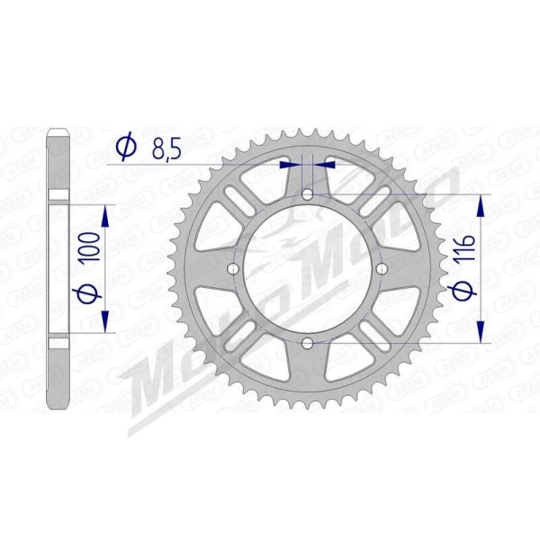 AFAM Aluminium Rear Sprocket 428 50-55 teeth