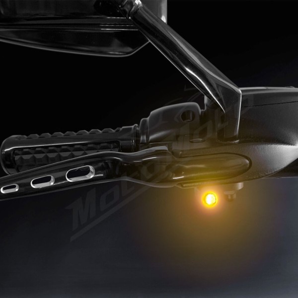HEINZ BIKES NANO Series Handlebar Turn/Side Ligjhts Chrome Harley Davidson FLH / FLHR / FLHRXS / FLTRX / FLTRXST 1750/1977 21-24 