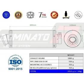 Duslintuvo kompl. Dominator Round KAWASAKI ZX6R 636 2003-2004