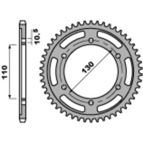 PBR Standard C45 Steel Rear Sprocket 241 - 530 KAWASAKI / SUZUKI / YAMAHA 500-1300cc 85-21