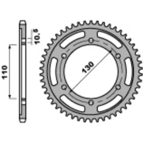 PBR Standard C45 Steel Rear Sprocket 241 - 530 KAWASAKI / SUZUKI / YAMAHA 500-1300cc 85-21