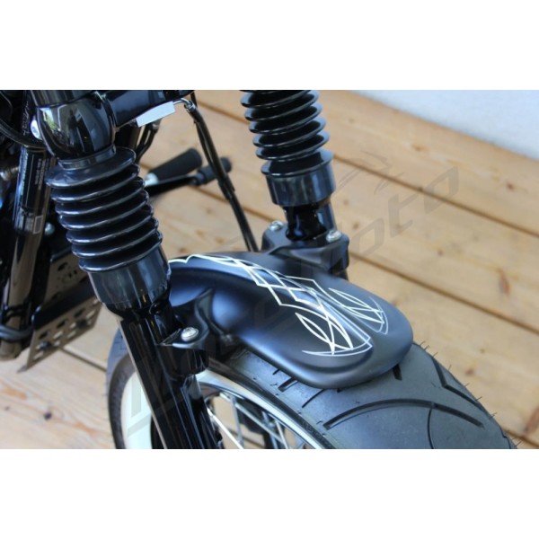 CULT WERK Front Fender Black Old School Harley Davidson XL 1200cc 2010-2015
