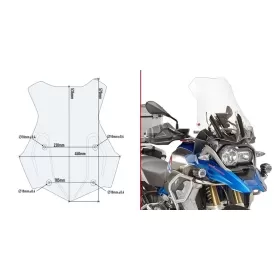 Givi stiklas, skaidrus BMW R1200GS 16-23