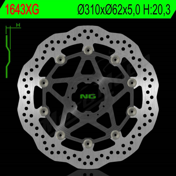 NG BRAKES Front Wave Floating Brake Disc 310mm Honda CRF 1000cc 15-22