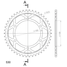 Supersprox Rear sprocket 530 46T Yamaha FZR / YZF 750-1000cc 87-02