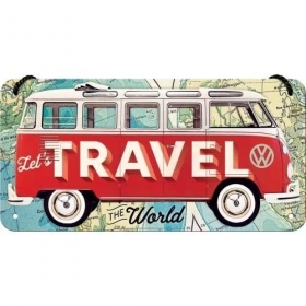 Metal tin sign VW TRAVEL 10x20