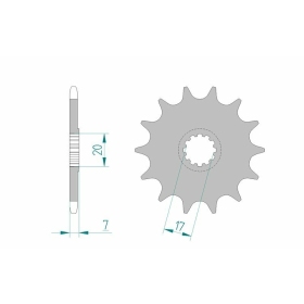 AFAM Steel Standard Front Sprocket 94109 - 420 11-15 teeth APRILIA / RIEJU / YAMAHA / MBK / PEUGEOT / FANTIC 50cc 95-25