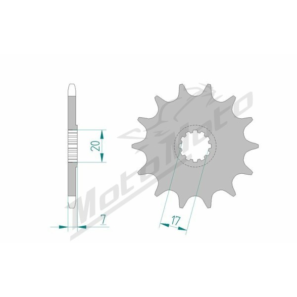 AFAM Steel Standard Front Sprocket 94109 - 420 11-15 teeth APRILIA / RIEJU / YAMAHA / MBK / PEUGEOT / FANTIC 50cc 95-25