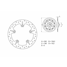 BREMBO Serie Oro apvalus fiksuotas stabdžių diskas galinis BMW F / HP2 / K / R / S 700-1300cc 2004-2024
