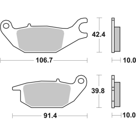 SBS HF Street Ceramic Brake Pads Rear 225HF Yamaha MW 125 14-23