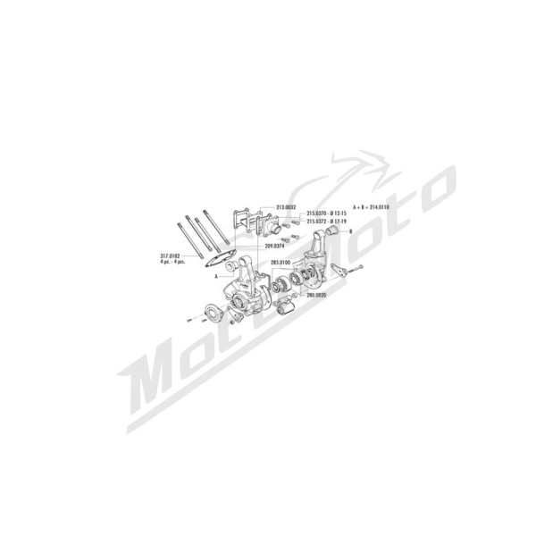 POLINI Engine Case SPX With Complete Support Peugeot 103 RCX / SPX 50cc 88-94 